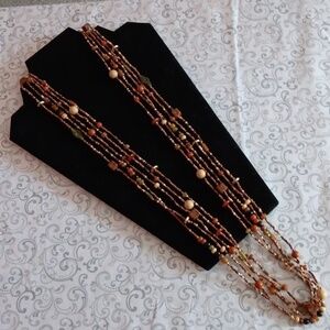 Five Strand Multi Colored Beaded Necklace